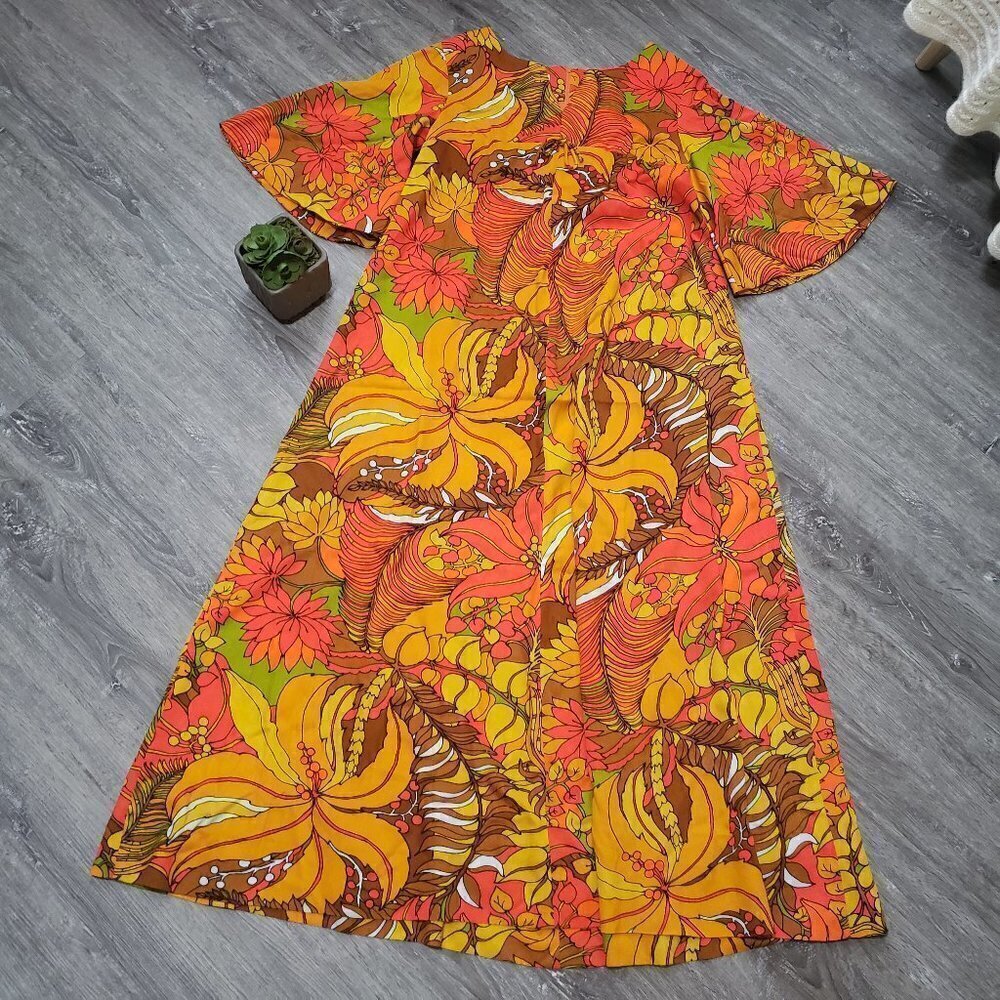 Honolulu Originals Vintage Floral Hawaiian Dress M